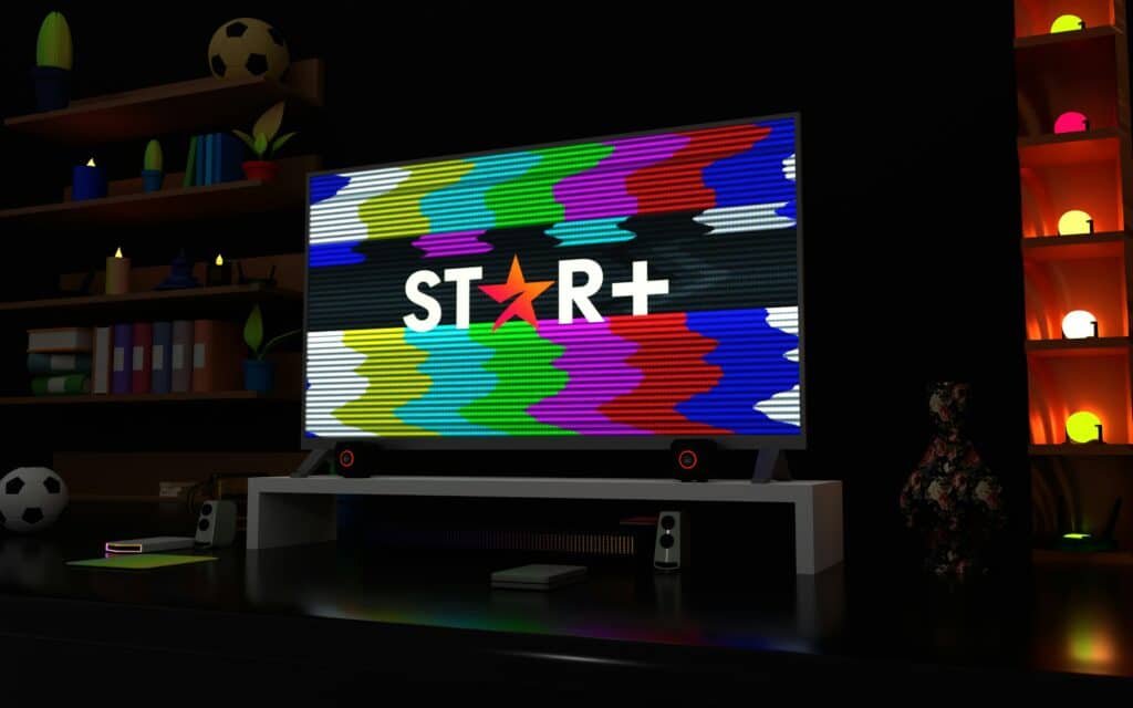 a television screen with the word star on it